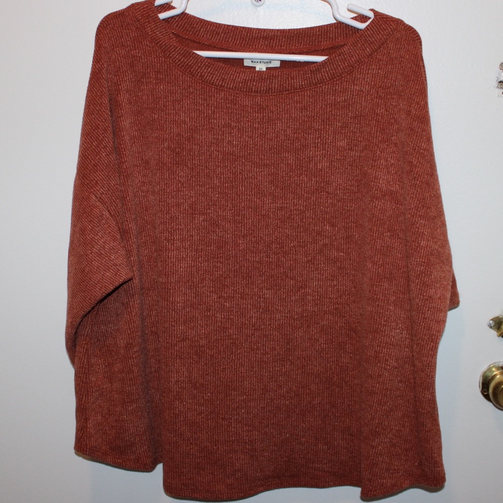 NWT Women’s Max Studio Blouse - Size 2X - Rust (with flaws)